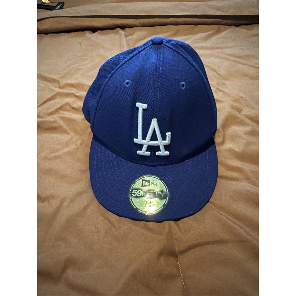 Mens New Era 59Fifty Flat Cap - 7 1/8 - LA Dodgers - Blue - 70331962